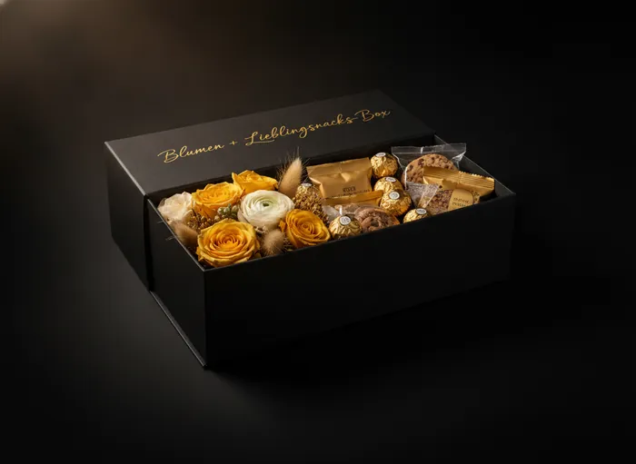 Blumen + Lieblingssnacks-Box